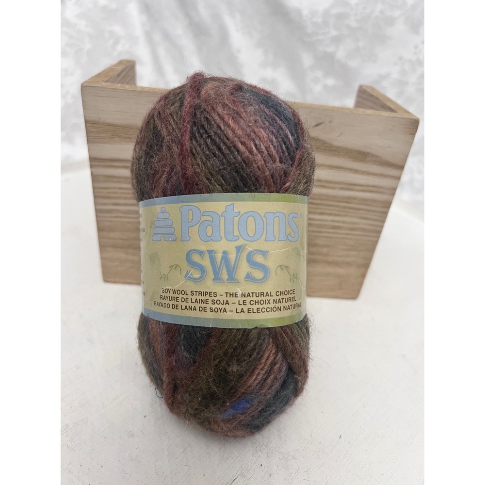 Patons SWS Soy Wool Stripes Yarn Natural Earth 70013 Variegated 80g 110yds
